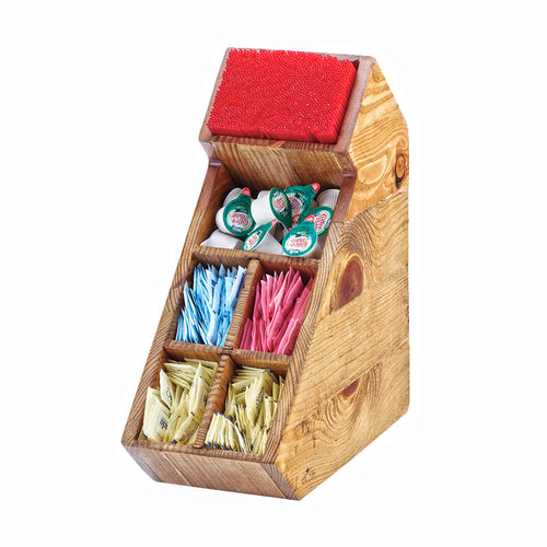 Madera Stir Stick & Organizer/Display, 6''W x 13''D x 15''H, (6) section, removable divider, rustic pine