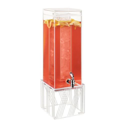 Portland Beverage Dispenser, 3 gallon capacity, 8''W x 8''D x 25''H, square, with ice chamber