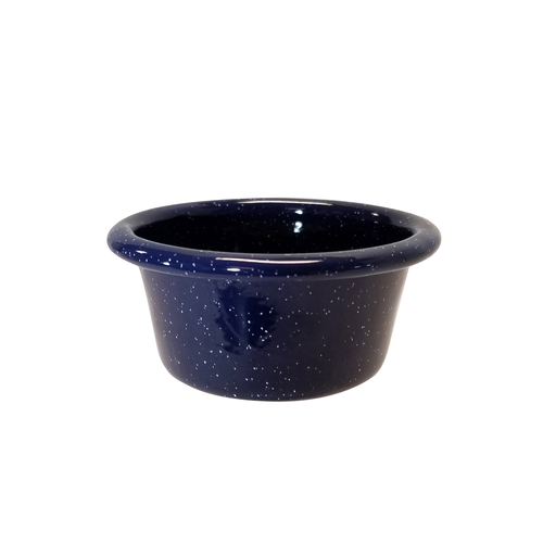 Enamelware Collection Ramekin, 6 oz., round, vitreous porcelain enamel over steel, blue/white