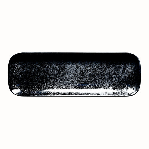 Karbon Plate, 13'' x 4-3/8'', rectangular, dishwasher & microwave safe, porcelain, black