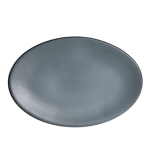 Platter, 8''L x 6''W, oval, Anfora, Denali Matte GraY