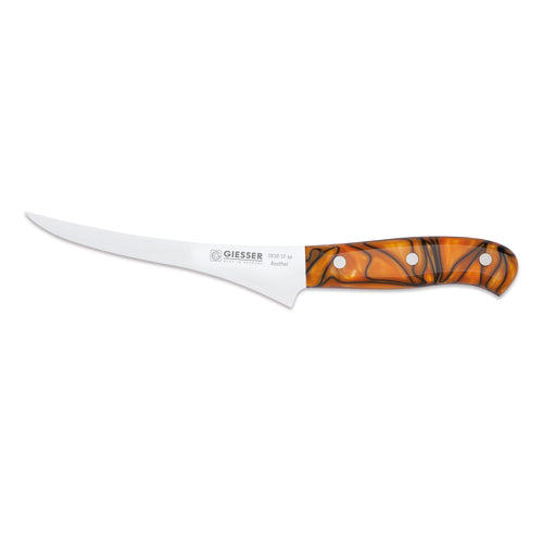 Giesser Messer Premiumcut Fillet Knife, 6-3/4'' blade length, spicy orange handle, chrome-molybdenum steel blade, Made in Germany