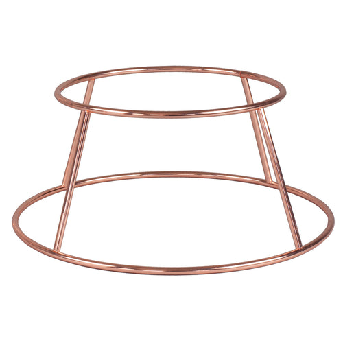Seafood Tray Holder, 9-1/2'' dia. x 4''H, low, rolled edge, stainless steel, copper
