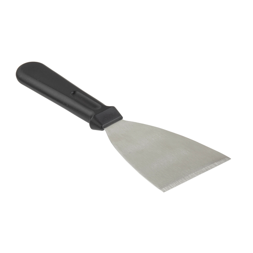 Scraper, 9-1/2'' x 3-1/8'' x 5/8'', dishwasher safe, stainless steel with black plastic handle