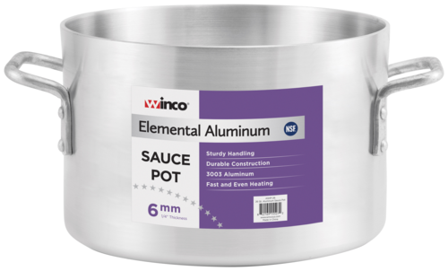 Elemental Sauce Pot, 14 qt., 12-1/8'' x 7-1/2'', 6mm, 3003 Aluminum,NSF