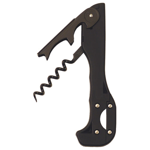 Boomerang Waiter's Corkscrew, two-step, 5-1/8'' overall length x 1-7/16''H, non-stick spiral, black