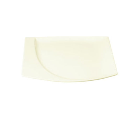 Mazza Plate, 10-1/4'' x 9-3/16'', rectangular, flat, dishwasher & microwave safe, porcelain, white