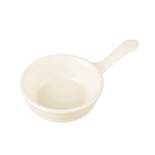 Mini Max Pan, 2-1/2 oz., 2-7/16'' dia. x 3-15/16''L, round, with handle,  porcelain, white