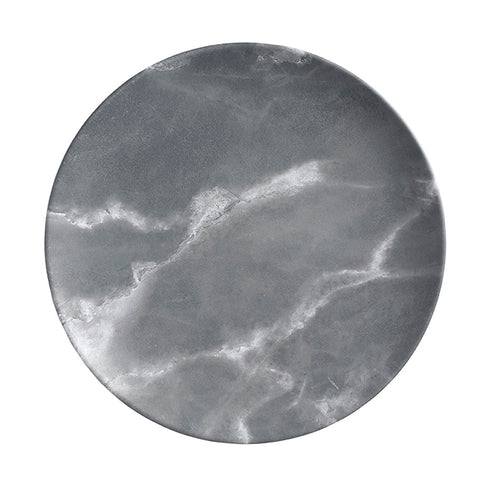COUPE PLATE, MEL, RD, GREY MARBLE, MATTE,11-1/2''L