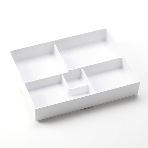 Bento Box, 10.8''L x 8.25''W x 2''H, 5-compartment, rectangular, ABS plastic, white