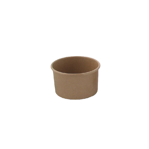 Grab & Go Cup, 3.3 oz., 2.8'' dia. x 1.6''H, round, for hot or cold products, grease resistant, freezer safe, recyclable, Kraft paper, natural