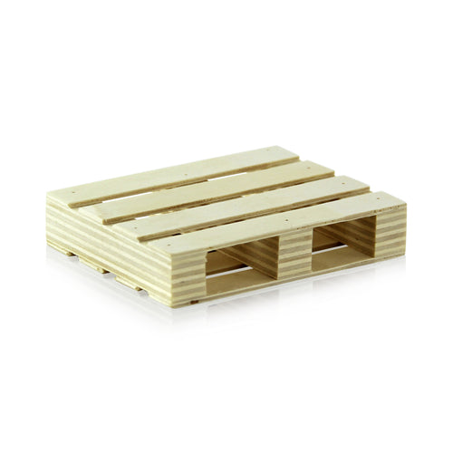 Display Pallet, 3.15'' x 2.4'' x 0.75'', mini, rectangular, biodegradable, wood, natural,