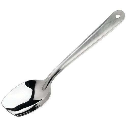 Plating Spoon, 10'', slanted, solid, dishwasher safe, 18/8 stainless steel, satin finish