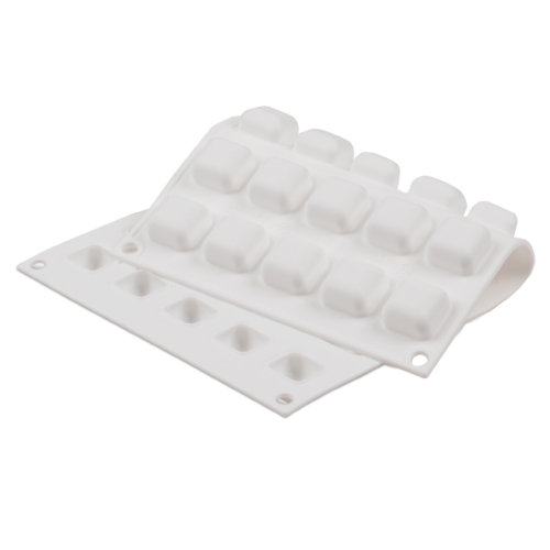 Micro Flex Mold, 11-3/4'' x 7'' overall, makes (35) 1'' square gems, dishwasher/oven/freezer safe, flexible, silicone, white