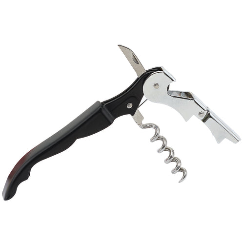 Waiter's Corkscrew Double Hinged Includes Foil Cutter And Bottle Cap Opener