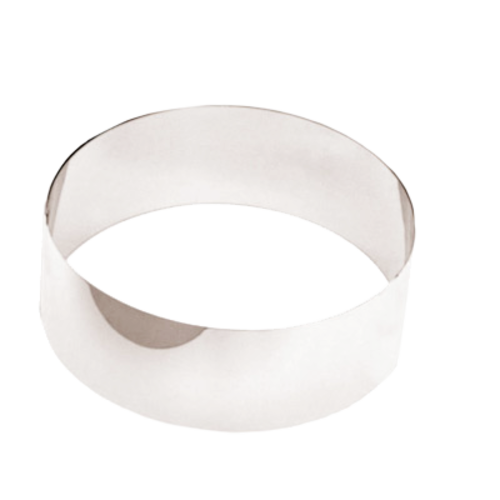 Pastry Ring, 4'' dia. x 1-3/4''H, smooth, rigid side, stainless steel, Paderno, Bakeware