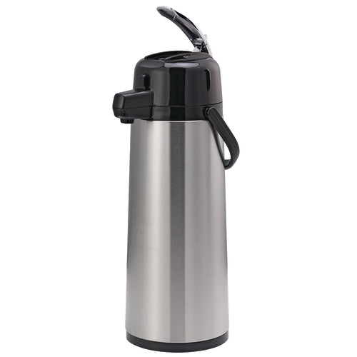Eco-Air Airpot, 2.5 liter (84-1/2 oz.), retention: 6-8 hours, smooth body, glass liner, lever style, black lid