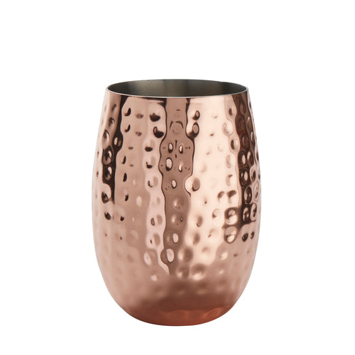 MULE CUP, STAINLESS STEEL, HAMMERED, COPPER, 14 OZ