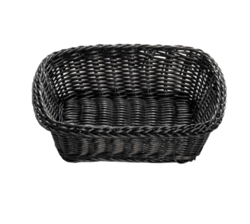 Handwoven Ridal Rectangular Basket, Black, 11.5 x 8.5 x 3.5''