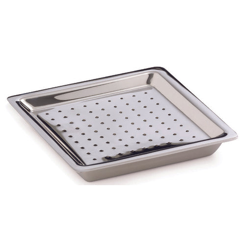 DRIP TRAY W/ DRAINER SQUARE 5 IN L X 5 IN W STAINLESS STEEL