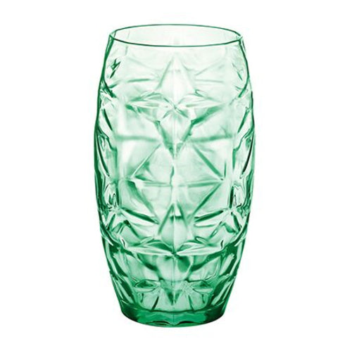 Cooler Glass, 15-1/2 oz., (H 5-5/8''; M 3-1/8''; T 2-1/2''; B 2-1/8'') glass, cool green, Bormioli Rocco, Oriente
