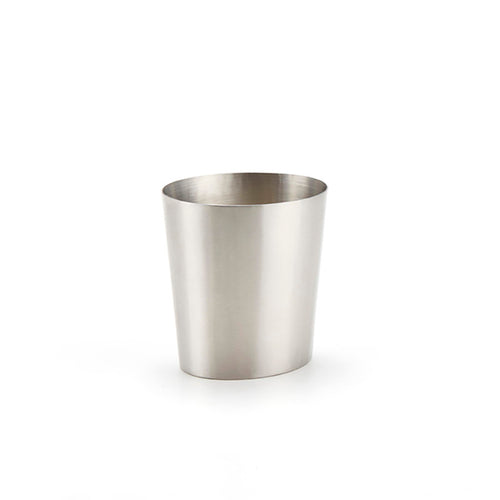 Fry Cup, 12 oz., 3-1/2''L x 2-7/8''W x 3-5/8''H, oval, stainless steel, satin finish