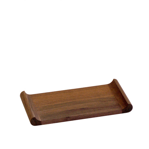Canape Plinth 12-1/5'' x 6-1/10'' x 1-1/10''H small rectangular walnut oiled  , Gold Stock Tier