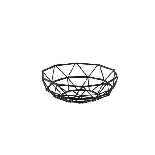 6'' Round Delta Series Wire Basket, Black