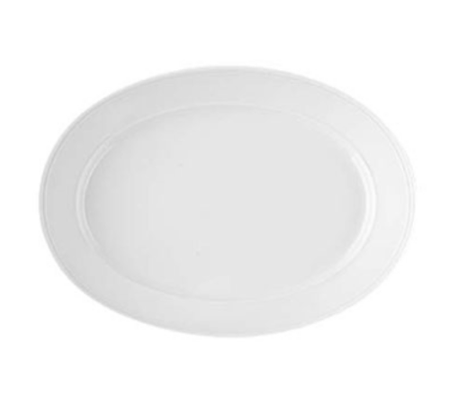 PLATTER 9-2/5'' OVAL WHT COME4TABLE STEEP RIM