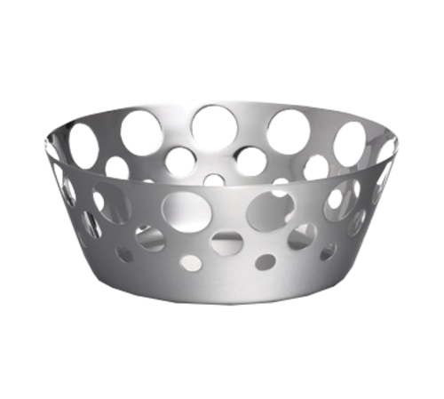 Circle Cut Out Basket, Stainless Steel, 7.625 x 7.625 x 2.875''