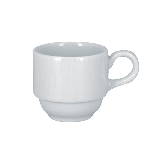 Soul Cup, 3-1/16 oz., 2-3/8'' dia. x 2-3/8'' H, round, with handle, stackable,  Polaris porcelain, white