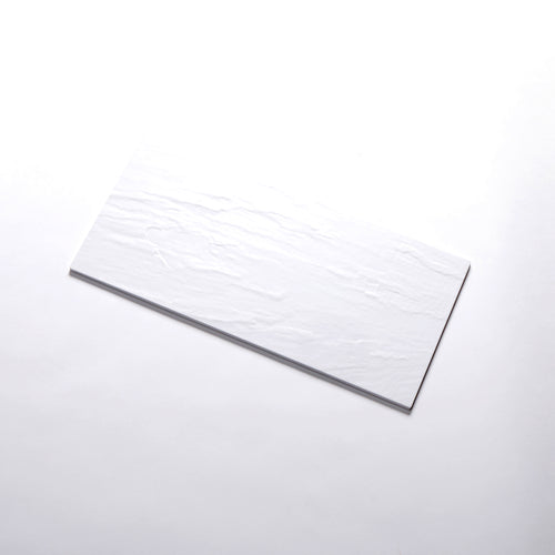Serving Platter, 18''L x 8-1/2''W x 1/4''H, rectangular, melamine, faux slate, white