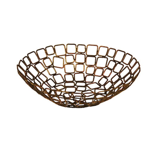 Wireware Coppered Link Basket 10'' Dia.