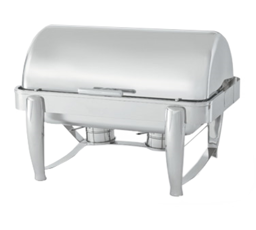 D-Lux Chafer, 8-1/2 quart, full size, 25''W x 21''D x 18''H, dripless roll top cover, lifts off for easy cleaning, 300 series stainless steel