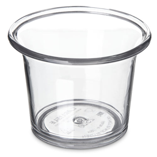 Sauce Cup, 2-1/2 oz., rolled rim, dishwasher safe, stain/shatter resistant, stackable, recyclable SAN, clear,