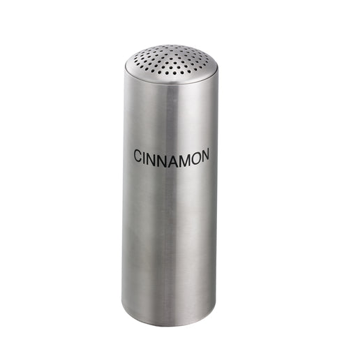 Shaker, multi-hole top, ''cinnamon'' printed on body, hand wash only, 18/8 stainless steel
