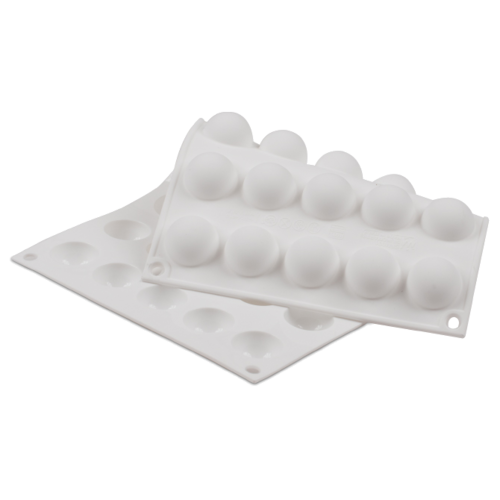 Micro Flex Mold, 11-3/4'' x 7'' overall, makes (35) 1'' dia. domes, dishwasher/oven/freezer safe, flexible, silicone, white