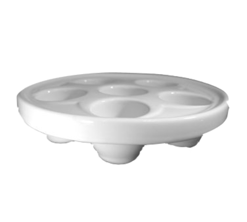 Escargot Plate, 6 hole, 6-3/4'' dia. x 1-1/2''H, round, Hall China, White