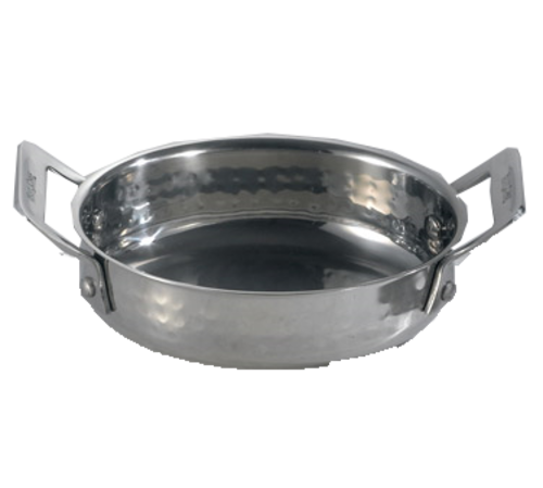 Cucina Casserole Dish, 24 oz., 6-1/2'' x 5'' x 1-7/8'', (2) 7/8'' square handles, oval, 18/8 stainless steel, hammered finish