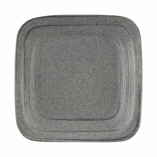 Plate, 7'' x 7'' x 7/8''H, irregular square,  melamine, granite stoneware design, Della Terra