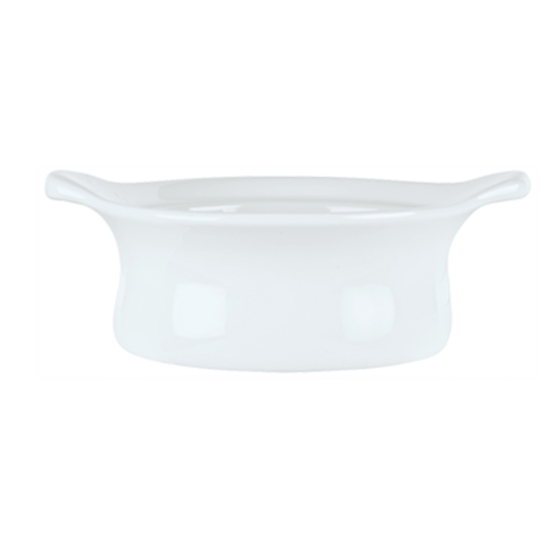 Casserole Dish, 9 oz., 6-1/4'' x 5-1/8'' x 2-3/8''H, 4-3/8'' foot, with side handles,Aluma White body color