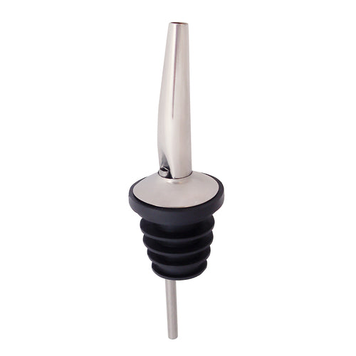 Speed Pourer, vented, with black stopper/collar, stainless steel