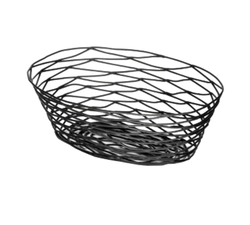 Artisan Collection Basket, 10'' x 6-3/4'' x 3-1/4'', oval, hand wash only, black powder coated metal