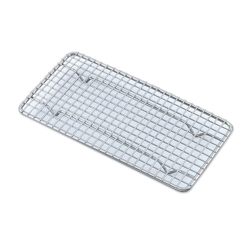 Pan Grate, 10''L x 5''W x 9/10''D, footed, fits 1/3 size pan, steel wire, nickel-plated
