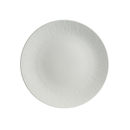 Plate, 9'' dia., round, coupe, embossed rim, bone china, white, Foliobone Lucia