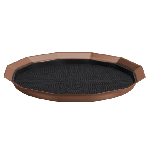 Non-Slip Tray, 14'' Dia. x 1-1/2''H, removable insert, (12) sided serving tray