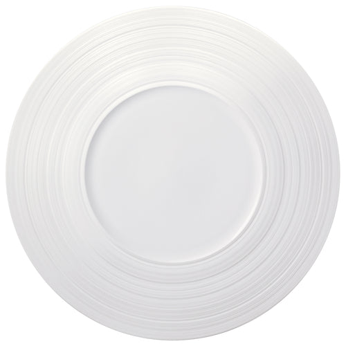 Plate, 6-1/4'' dia., round, wide embossed matte rim, glossed well, warm white, Luzerne, Manhattan