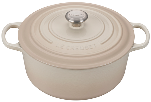 Signature Dutch Oven, round, 7.25 qt., includes lid with stainless steel knob, oven-safe up to 500F, dishwasher safe, enameled cast iron, Meringue