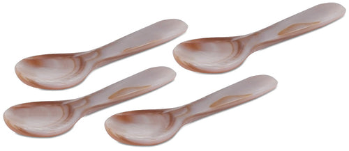 Caviar Spoon, 3-1/4'', sea shell, brown (set of 4)