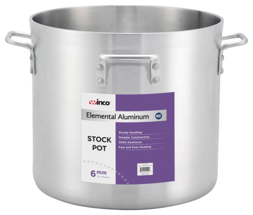Elemental Stock Pot, 160 qt., 23-5/8'' x 21-7/8'', With, (4) Handles, 6mm, 3003 Aluminum, NSF